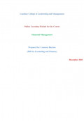 Online Learning Module for the Course Financial Management